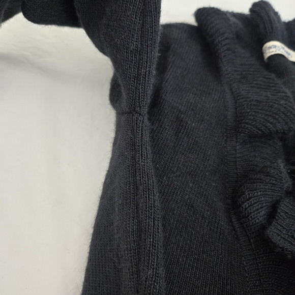 Joca Manga S Black Angora Blend Hand Made in Peru Ruffle Cardigan Tunic - Picture 10 of 13